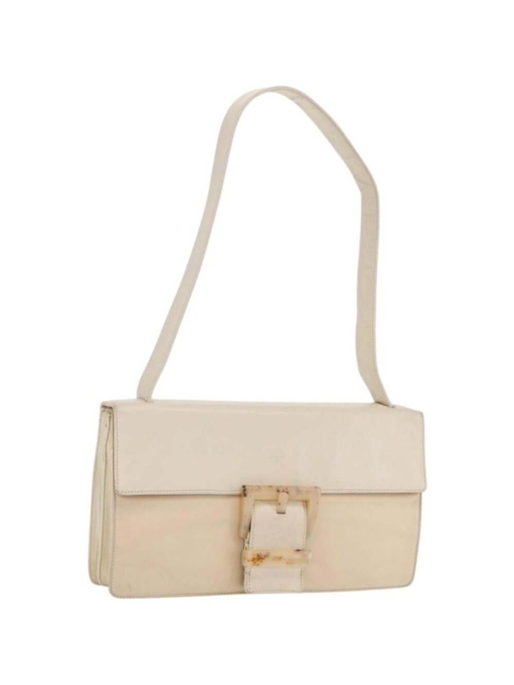 PRADA Shoulder Bag Nylon Beige Silver